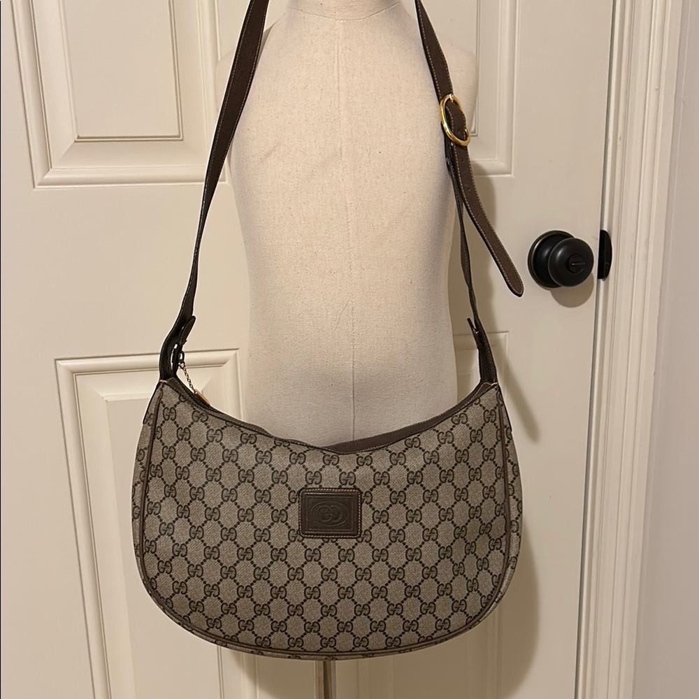 Brown Patterned Shoulder Bag
